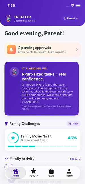 TreatJar Parent Dashboard
